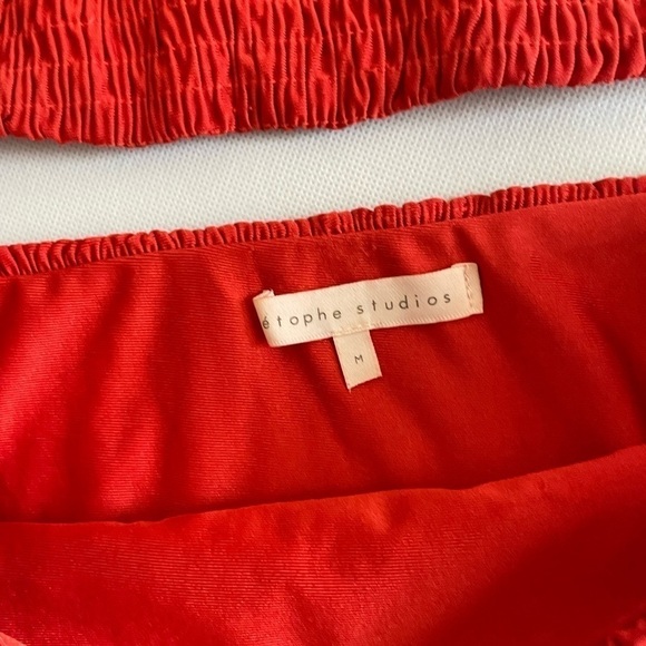 Etophe Studios Swimsuit Red Smocked Bikini S/M - Picture 4 of 8